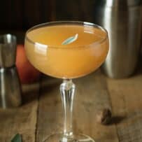 An apple sidecar cocktail with nutmeg