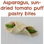 Asparagus sun-dried tomato puff pastry bites