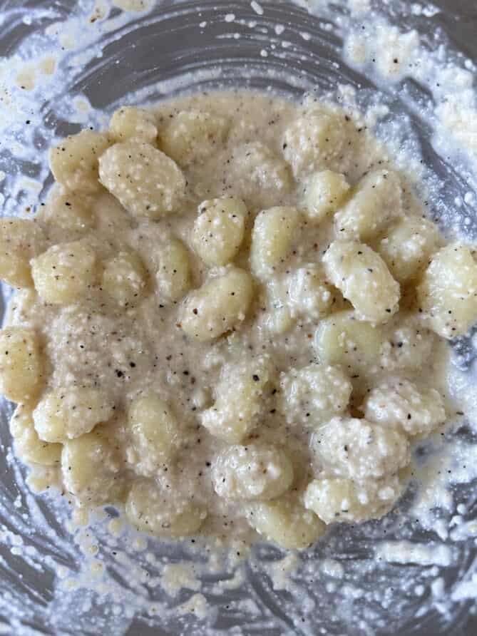 Showing how cheese sauce can go wrong and be lumpy