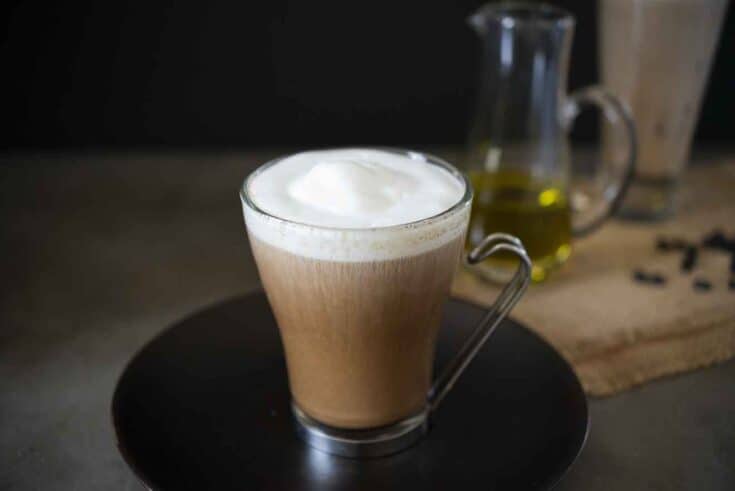 Cold milk foam topped cold brew coffee