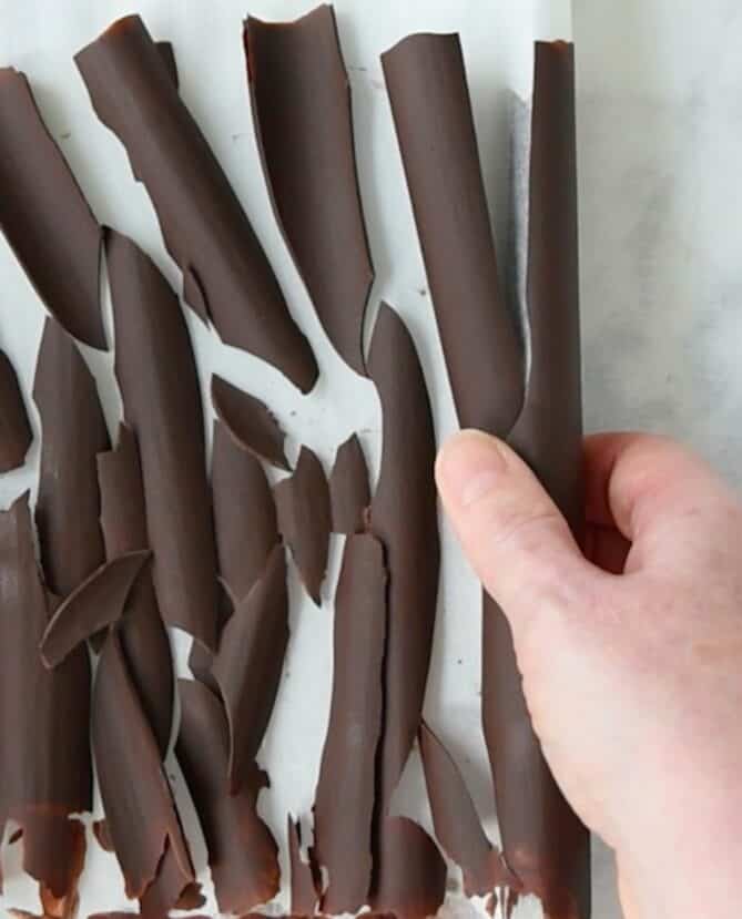 Breaking up pieces of chocolate