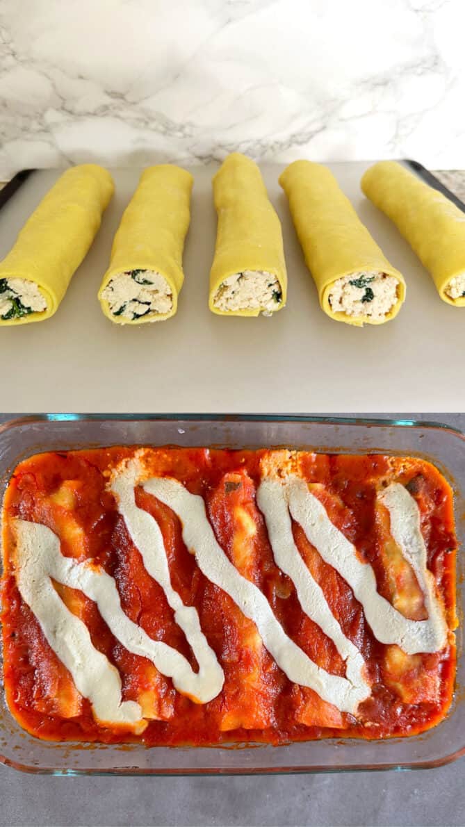 Plant based manicotti