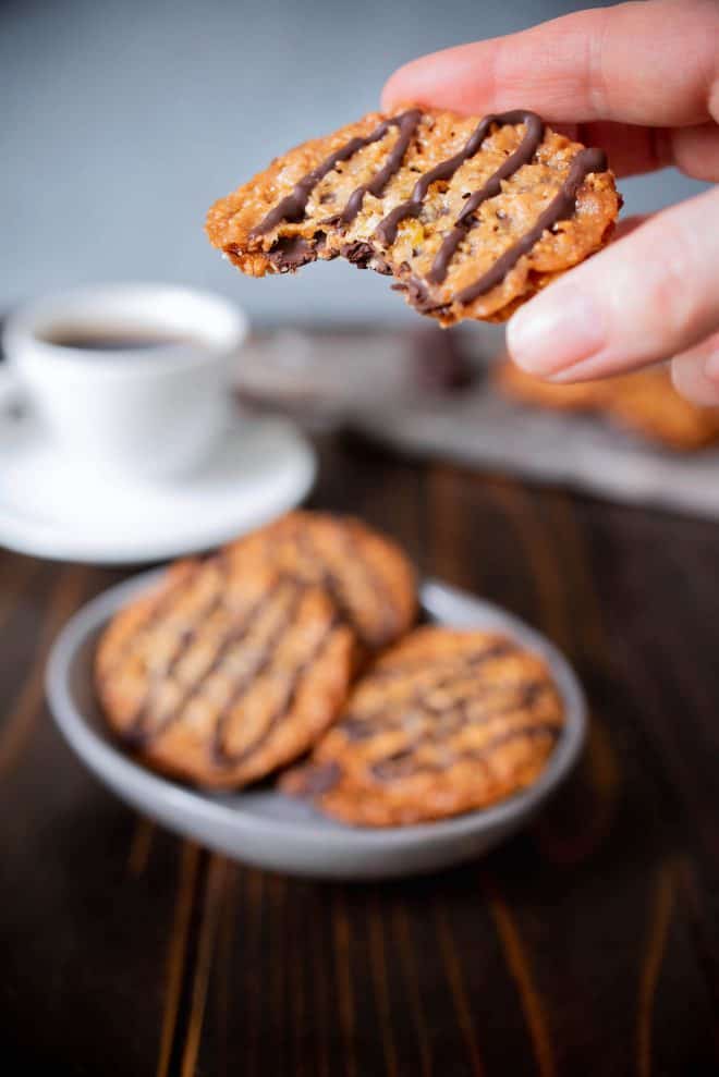 Taking a bite out of a Florentine cookie