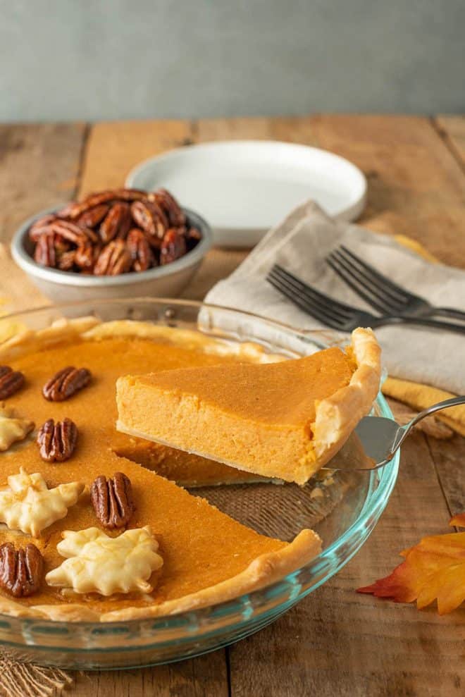 Maple Sweet Potato Pie made with gluten free crust