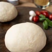 A closeup of yeast free pizza dough
