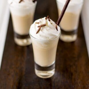 A single Irish coffee milkshake shot