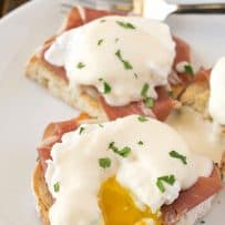 A very yellow yolk running out of a poached egg