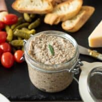 A pop-top jar of mushroom pate