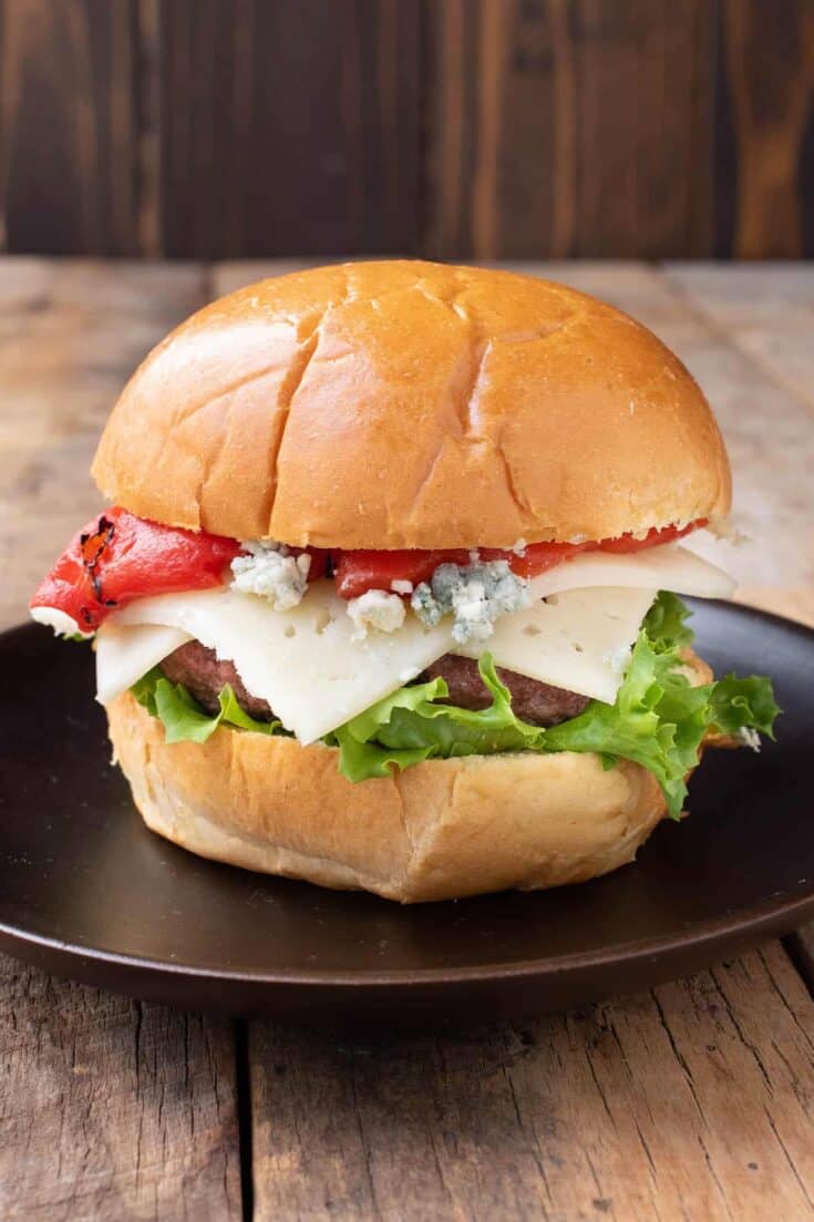 Red White and Blue Cheeseburger