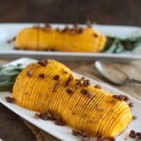 A vibrant orange roasted butternut squash
