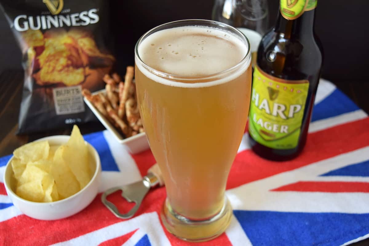 A cold glass of snakebite - British cider and lager