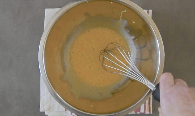 Whisking egg yolks
