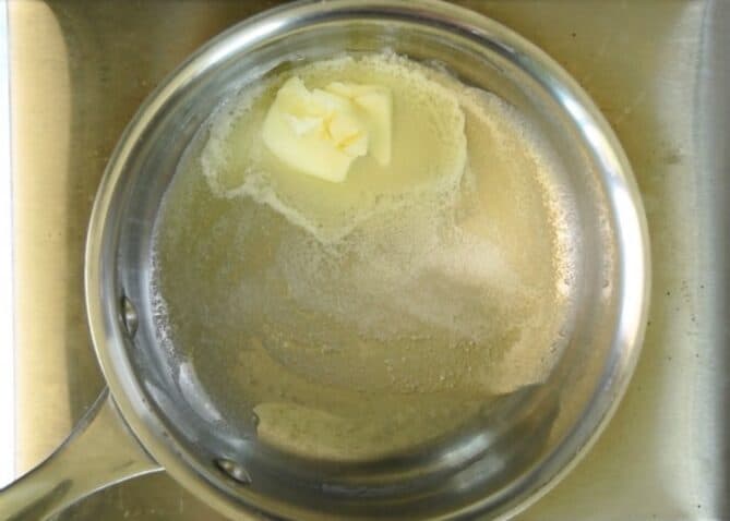 Butter melting in a pan