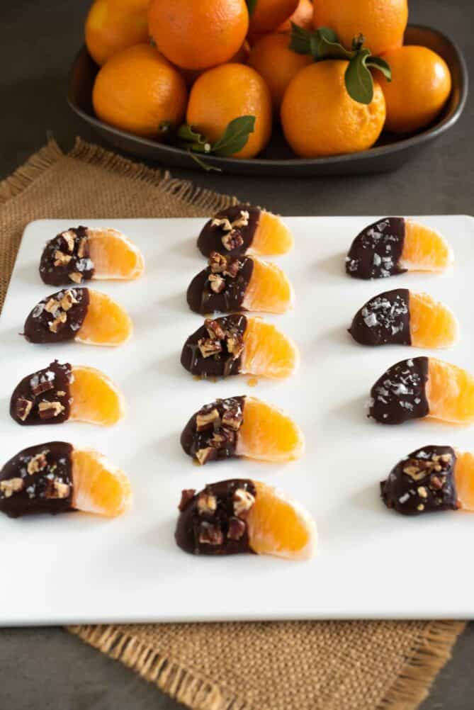 Oranges covered in chocolate