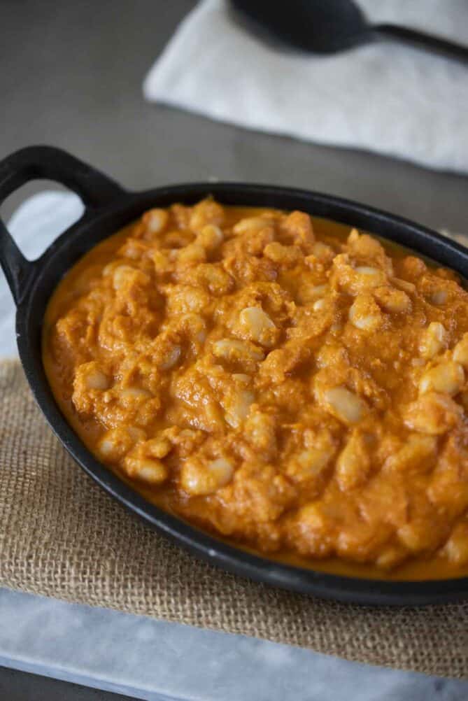 A tomato vegetable sauce made with beans