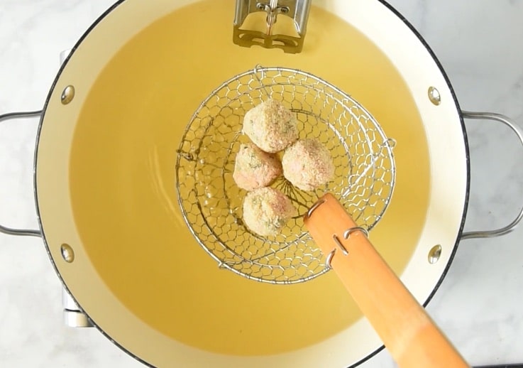 They are fried until golden brown