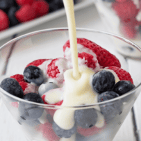 Creamy vanilla custard served with berries